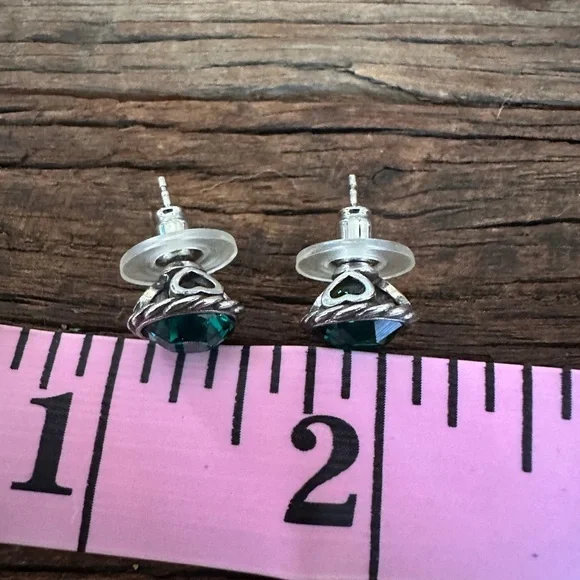BRIGHTON 💚 Emerald Green Swarvorski Crystal Earrings - Picture 4 of 4